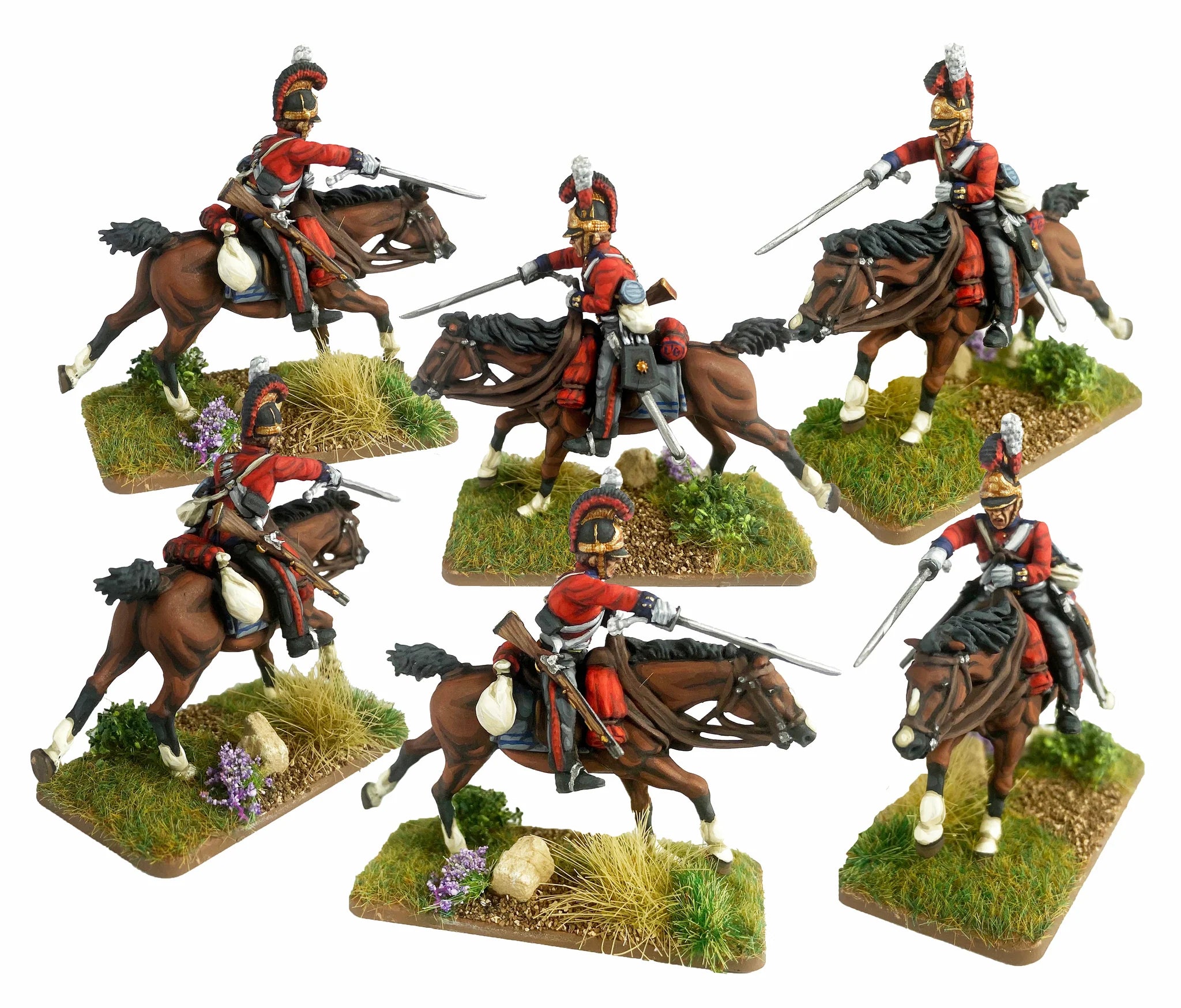 Napoleonic British Household Cavalry 1812-1815, 28 mm Scale Model Plastic Figures Charging Montage