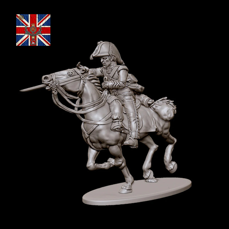 Napoleonic British Heavy Dragoons Peninsular War, 28 mm Scale Model Plastic Figures Charging Pose