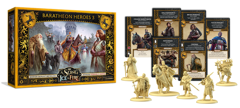 A Song of Ice & Fire House Baratheon Heroes 3 Miniatures Contents