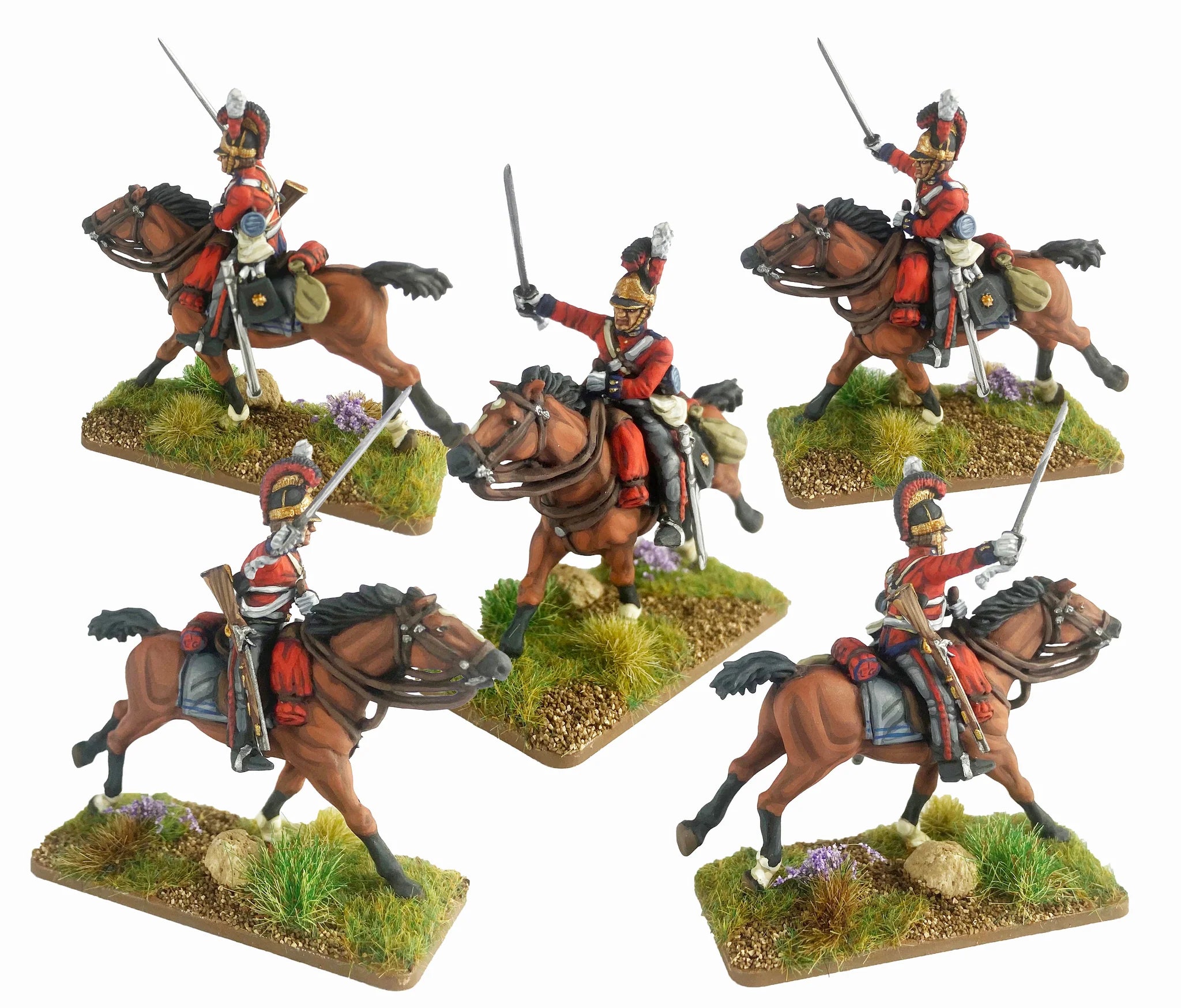 Napoleonic British Household Cavalry 1812-1815, 28 mm Scale Model Plastic Figures Charging Montage