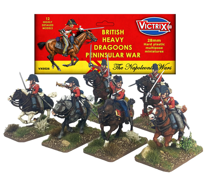 Napoleonic British Heavy Dragoons Peninsular War, 28 mm Scale Model Plastic Figures