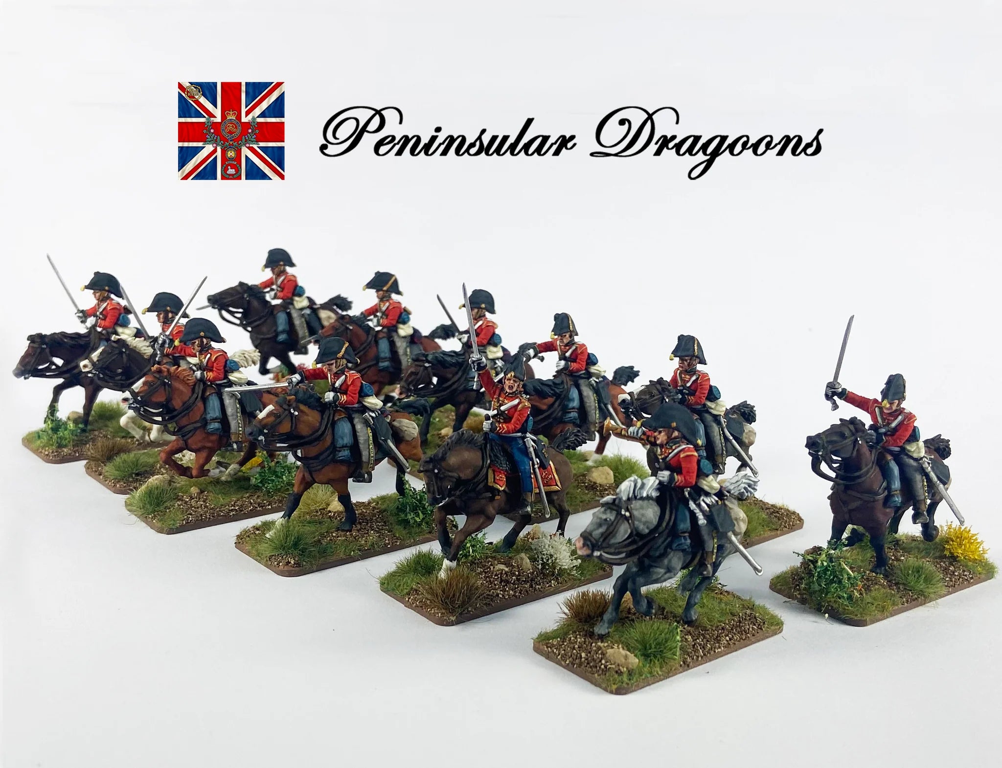 Napoleonic British Heavy Dragoons Peninsular War, 28 mm Scale Model Plastic Figures Painted Example