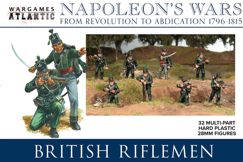 British Riflemen, 28 mm Scale Model Plastic Figures