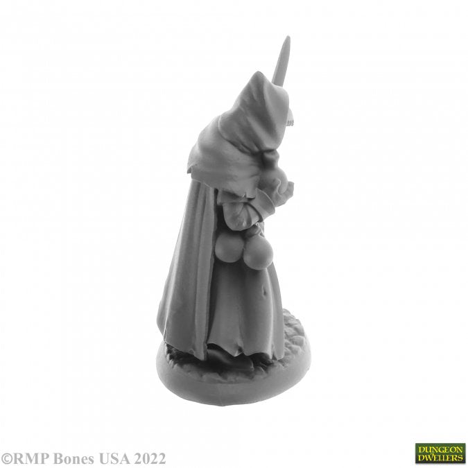 Brother Lazarus Plague Doctor Human Cleric 28 mm Scale Plastic Figure Unpainted Back Side View