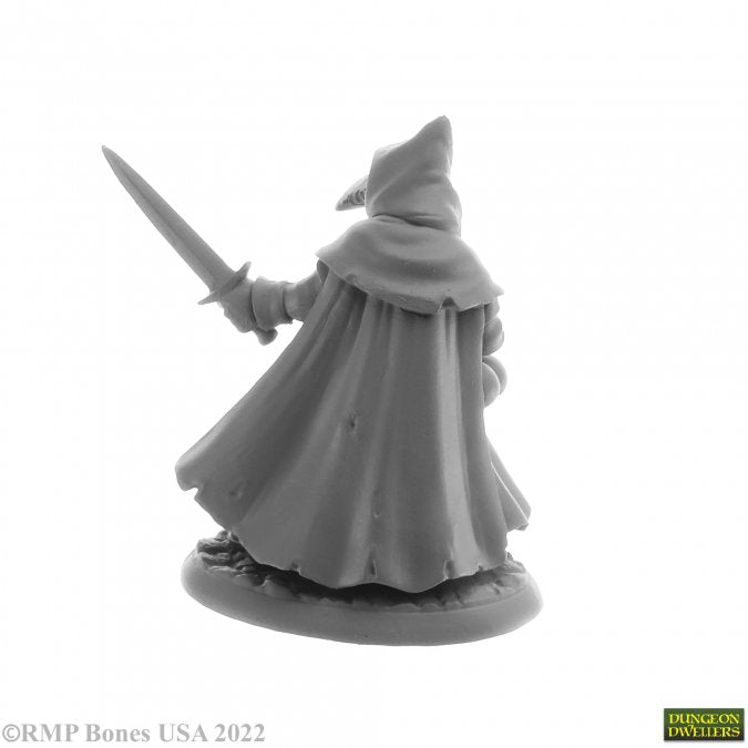 Brother Lazarus Plague Doctor Human Cleric 28 mm Scale Plastic Figure Unpainted Back View