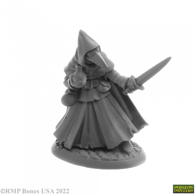 Brother Lazarus Plague Doctor Human Cleric 28 mm Scale Plastic Figure Unpainted