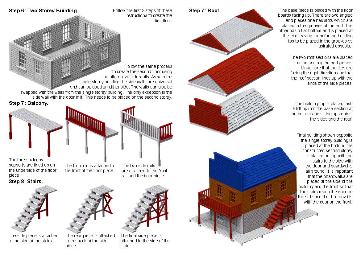 Dead Man’s Hand Single Storey Building 28 mm Scale Model Plastic Scenery Instructions Page 2