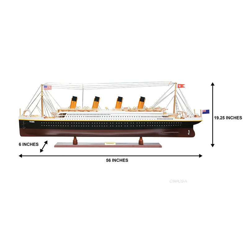 RMS Titanic (Extra Large) Wooden Scale Model Dimensions