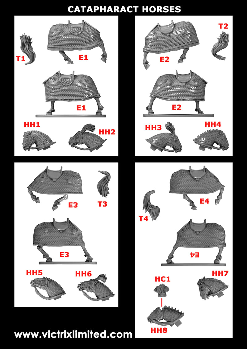 Late Roman Cataphracts, 28 mm Scale Model Plastic Figures Horae Parts