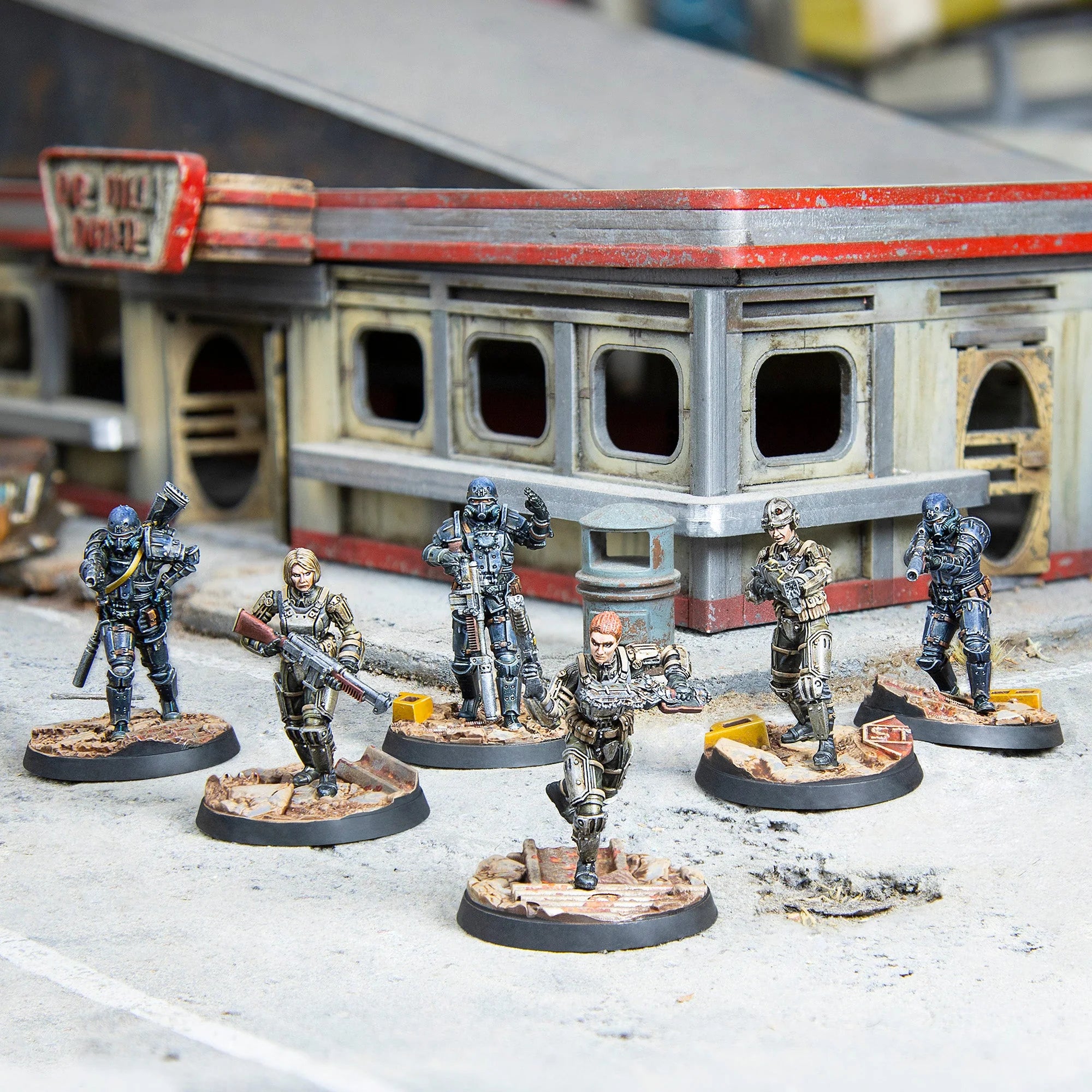 Fallout: Wasteland Warfare – Brotherhood of Steel: Combat Patrol Diorama