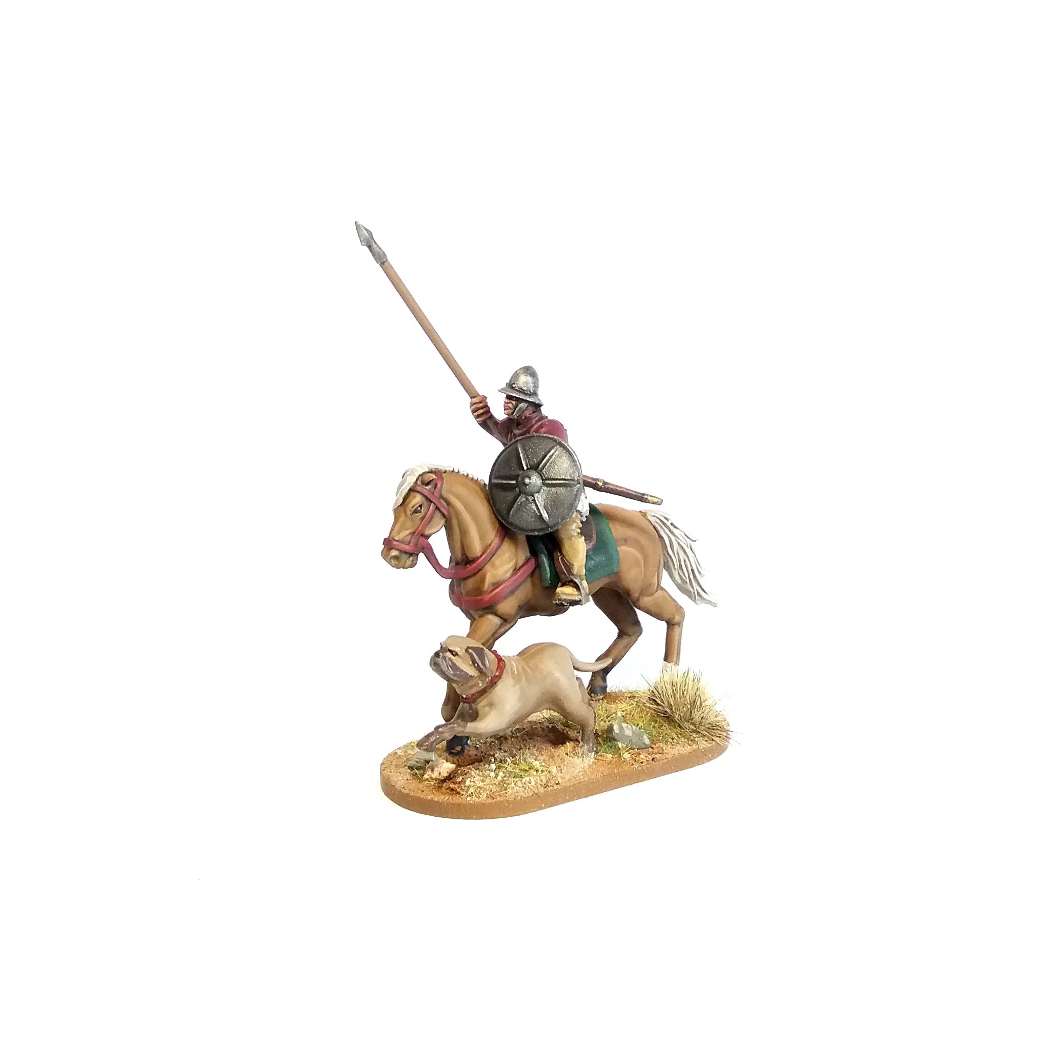  Painted 28mm Conquistador cavalry with war dogs Close UP