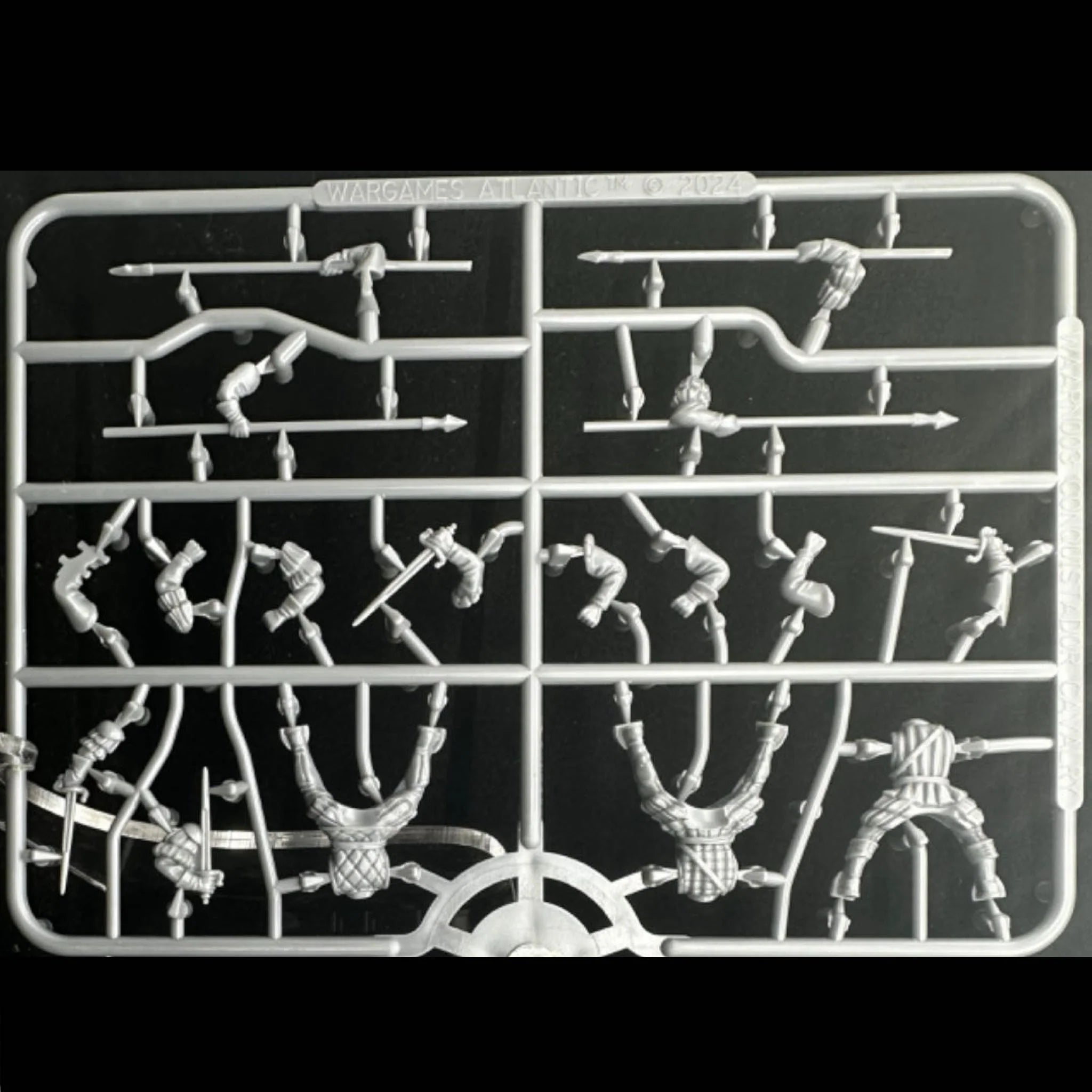 Sprue showing unassembled 28mm Rider Parts Front