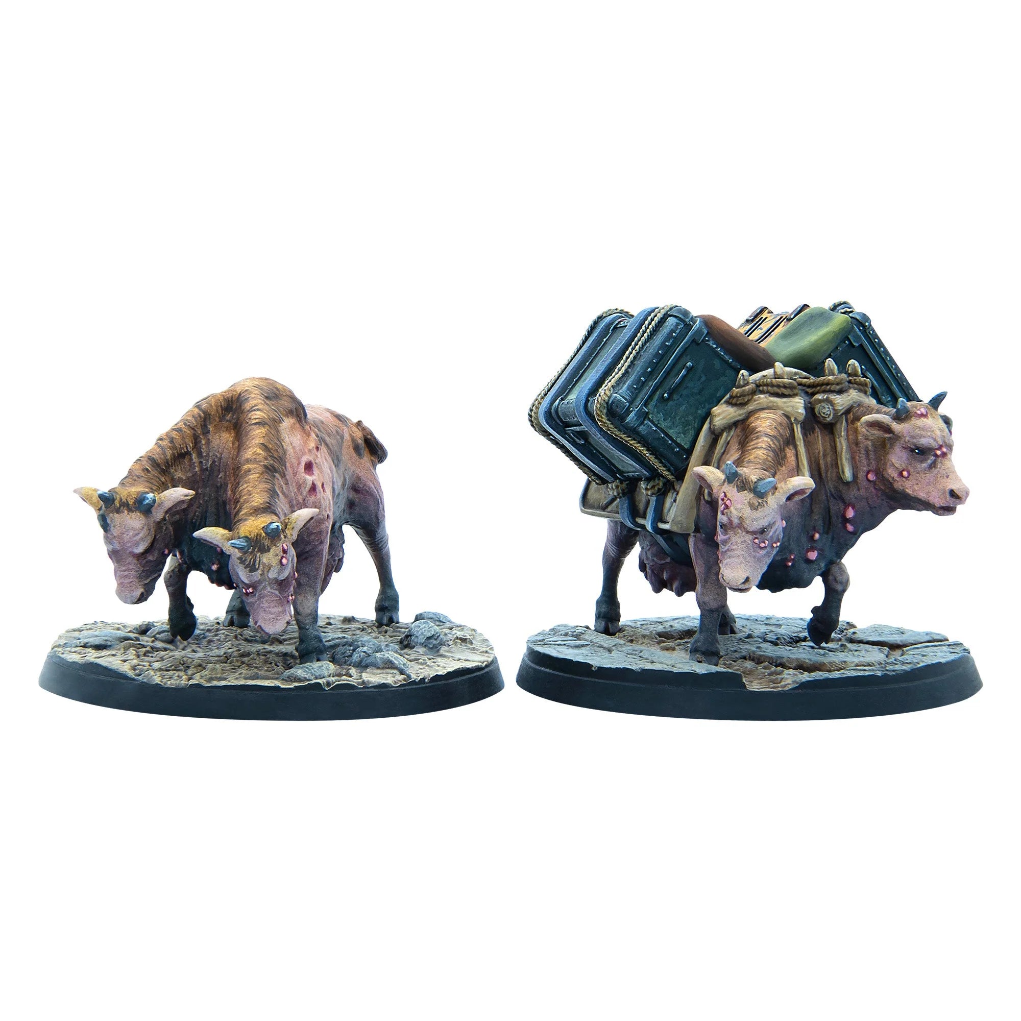 Fallout: Wasteland Warfare – Creatures: Brahmin Herd Painted Example