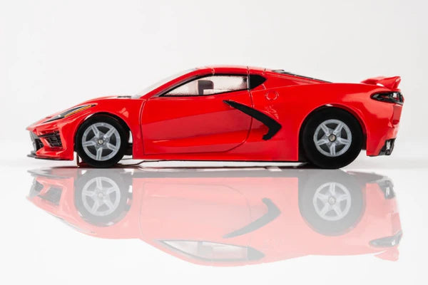 Chevrolet Corvette C8 (Torch Red) HO Slot Car with Mega G+ Chassis Left Side View