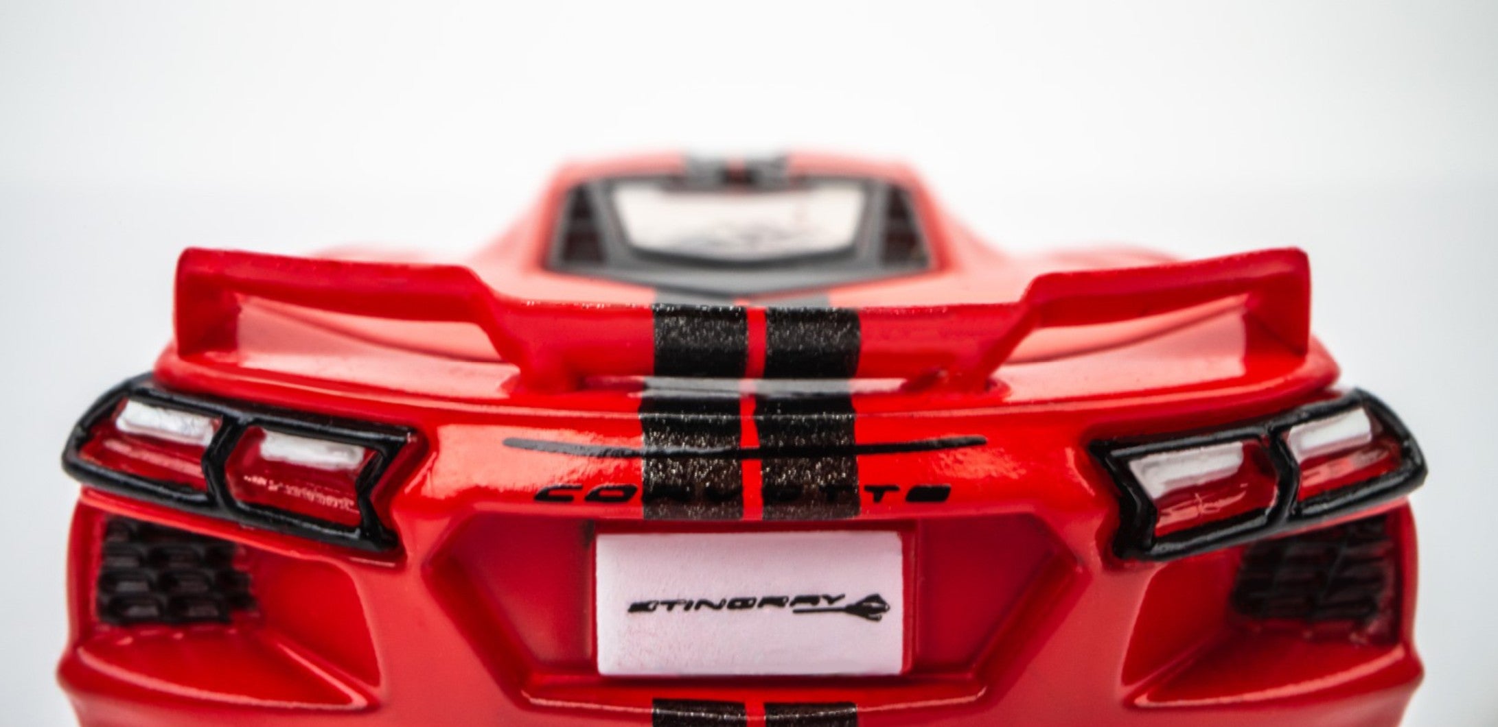 Chevrolet Corvette C8 (Torch Red) HO Slot Car with Mega G+ Chassis Rear Details