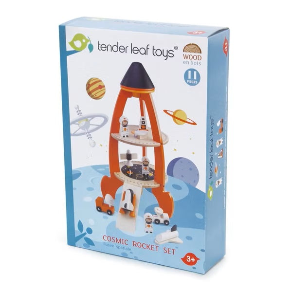 Cosmic Rocket Wooden Play Set Packaging