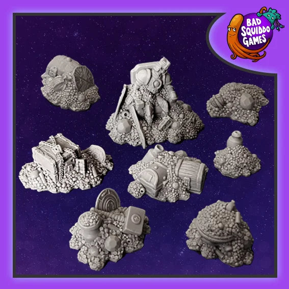 Fantasy Cursed Treasure Piles (8) 28 mm Scale Models Unpainted