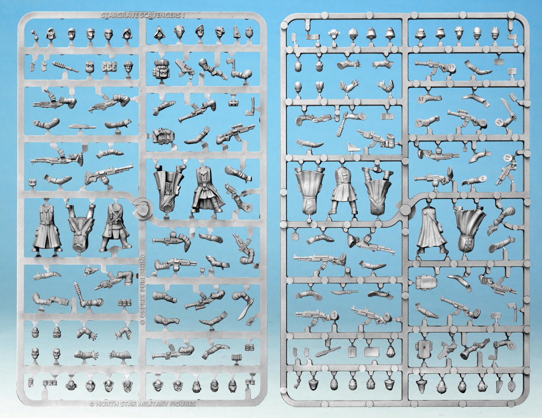 Stargrave Scavengers, 28 mm Scale Model Plastic Figures Example Frame