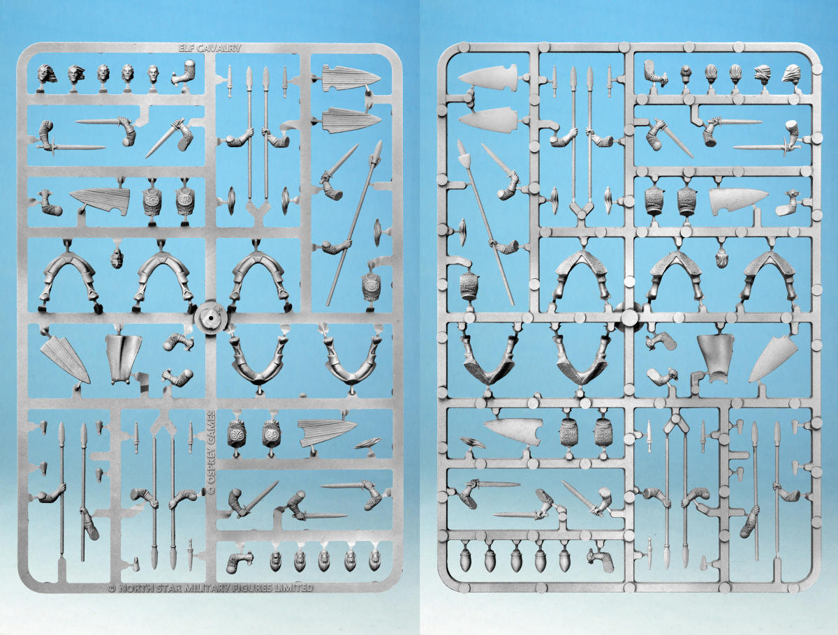 Oathmark Elf Cavalry, 28 mm Scale Model Plastic Figures Sample Cavalry Frame