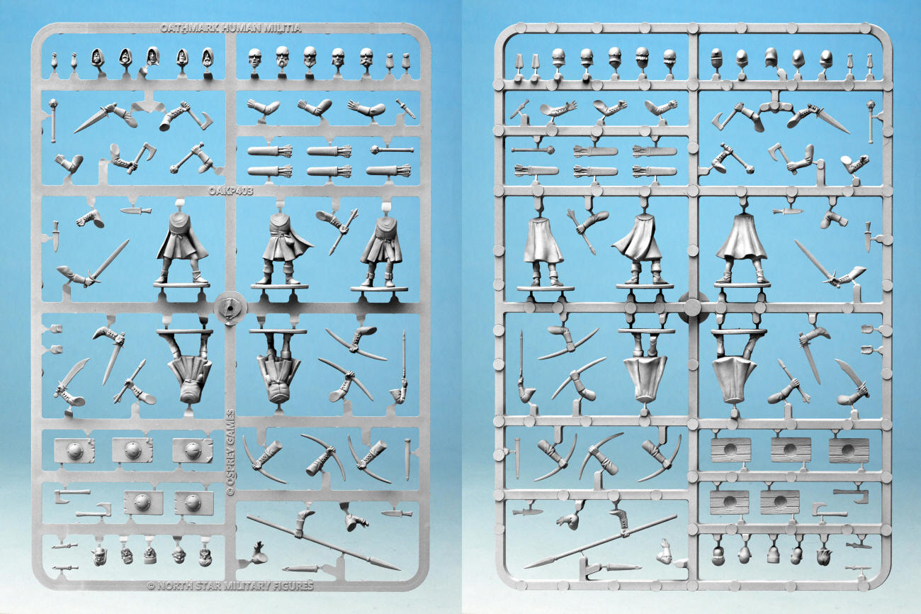 Oathmark Human Light Infantry, 28 mm Scale Model Plastic Figures Example Frames