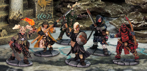 Frostgrave Cultists II, 28 mm Scale Model Plastic Figures Painted Examples