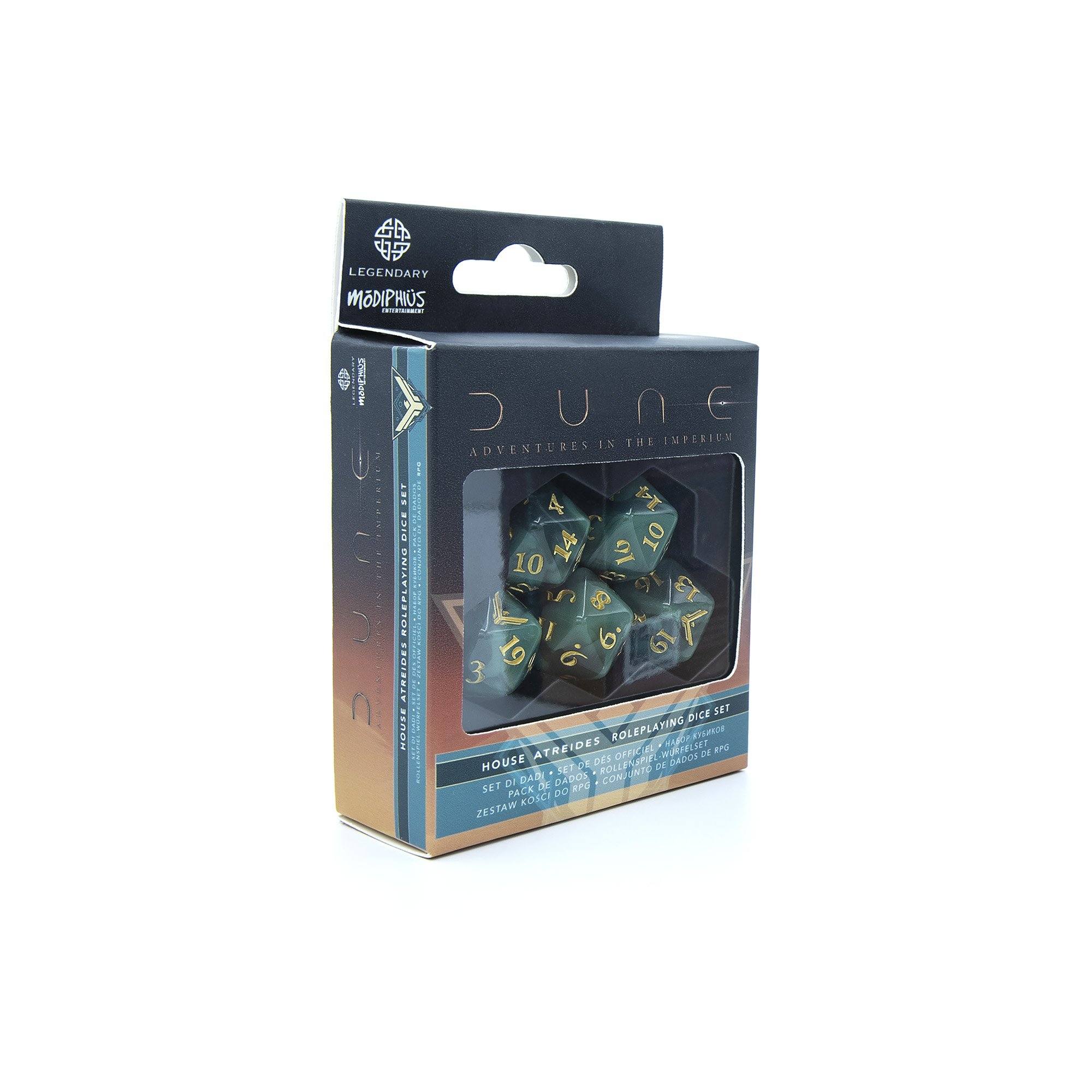 Dune – Adventures in the Imperium Dice Set: Atreides Packaging