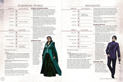 Dune - Adventures in the Imperium: Power And Pawns The Emperors Court Example Character Pages