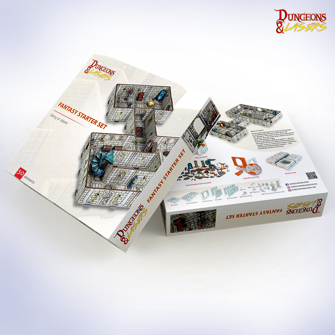 Dungeons & Lasers Fantasy Starter Set Packaging