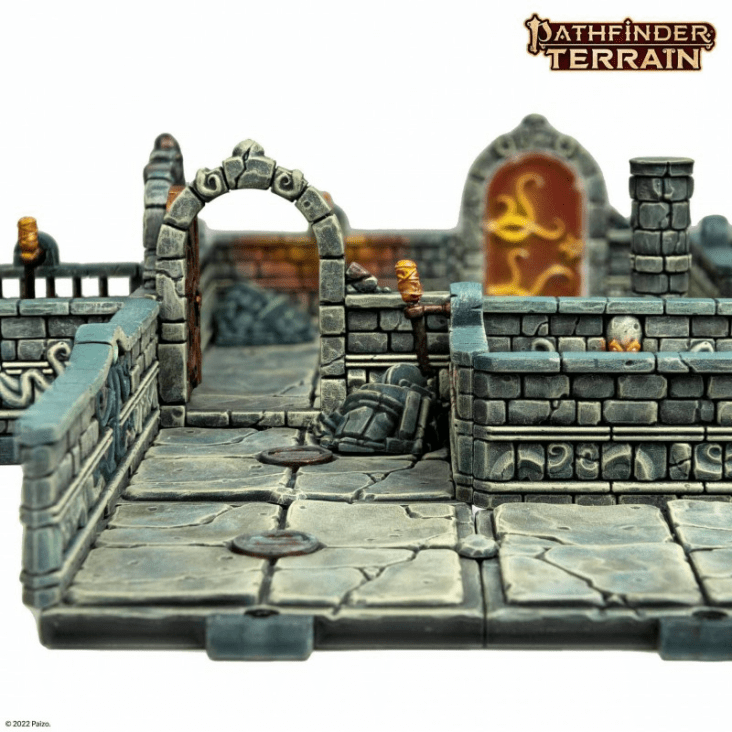 Dungeons & Lasers Pathfinder Terrain: Abomination Vaults (Half Height Walls) Close UP