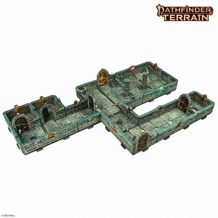 Dungeons & Lasers Pathfinder Terrain: Abomination Vaults (Half Height Walls) Completed Example