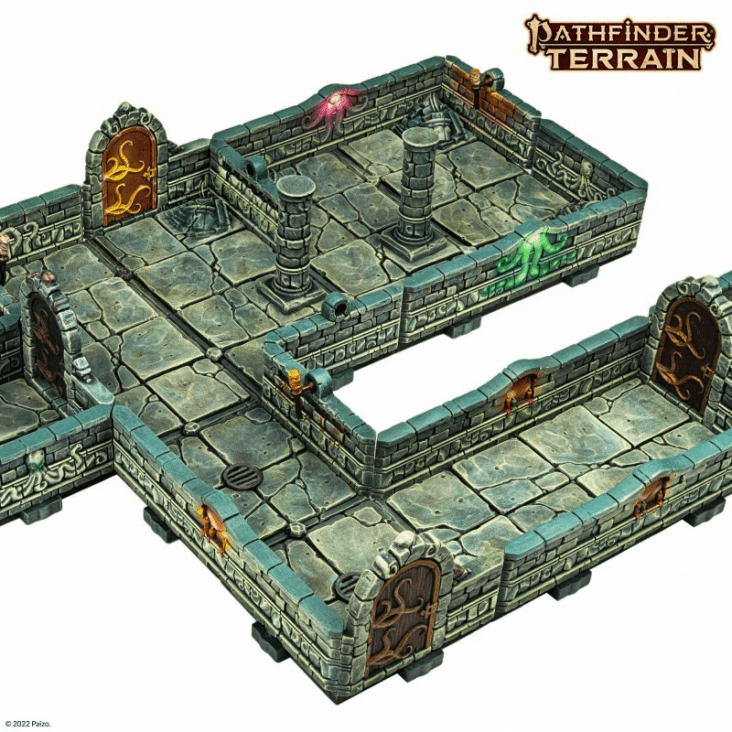 Dungeons & Lasers Pathfinder Terrain: Abomination Vaults (Half Height Walls) Close Up Example