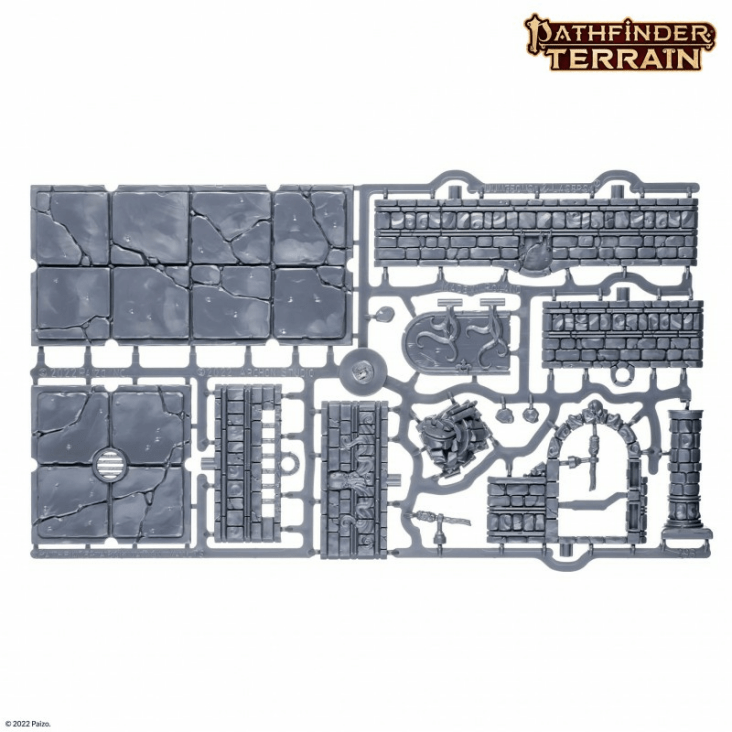 Dungeons & Lasers Pathfinder Terrain: Abomination Vaults (Half Height Walls) Sprue