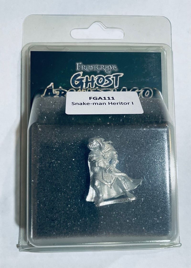 Frostgrave Ghost Archipelago Snake-man Heritor I, 28 mm Scale Model Metal Figure Packaging