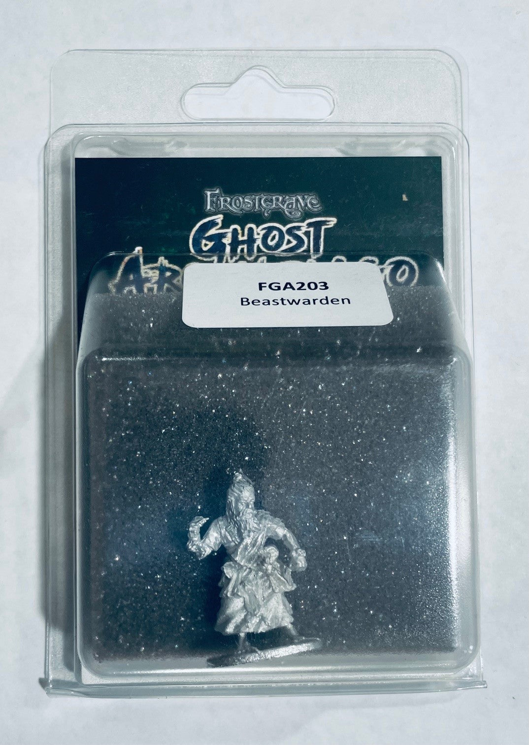 Frostgrave Ghost Archipelago Beast Warden, 28 mm Scale Model Metal Figure Packaging