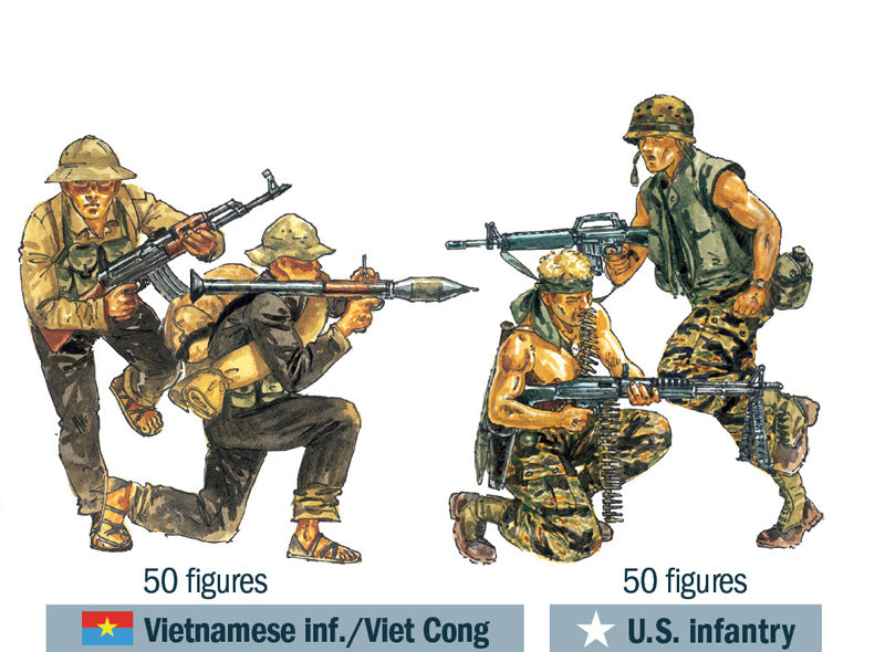 Vietnam War Operation Silver Bayonet 1965, 1/72 Scale Plastic Battle Set Figure Illustration