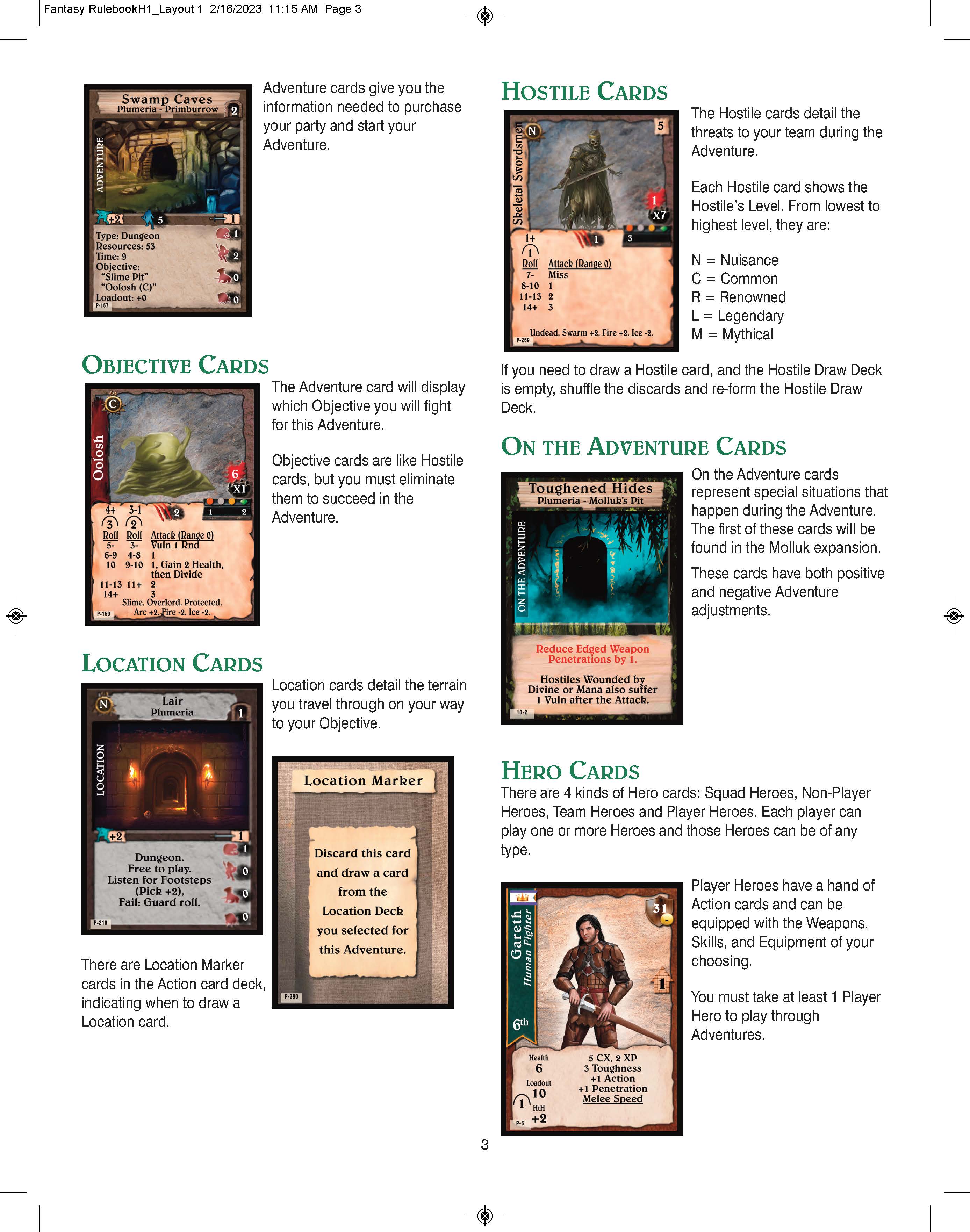 Warfighter Fantasy: Plumeria Core Game Rulebook Page 3
