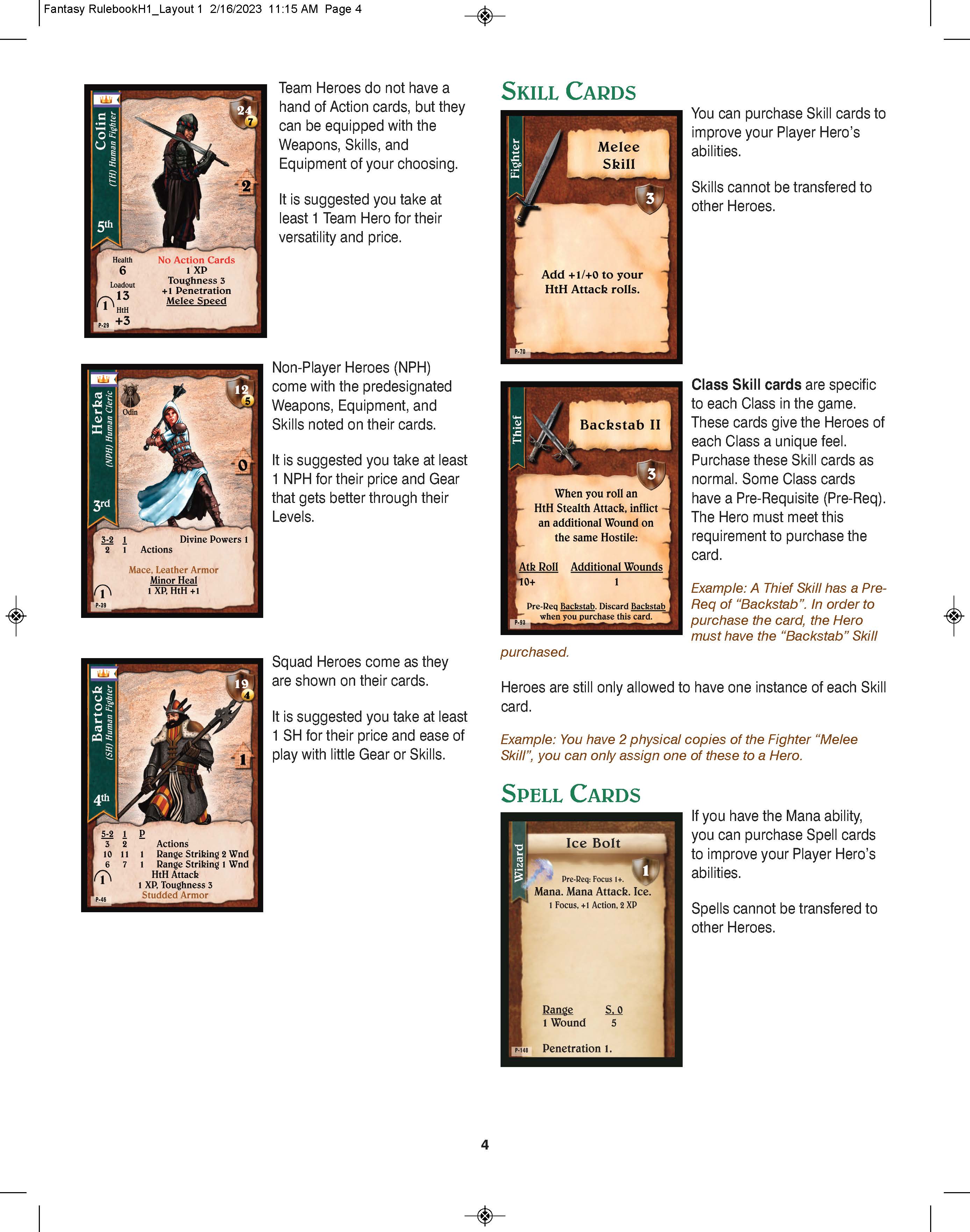 Warfighter Fantasy: Plumeria Core Game Rulebook Page 4