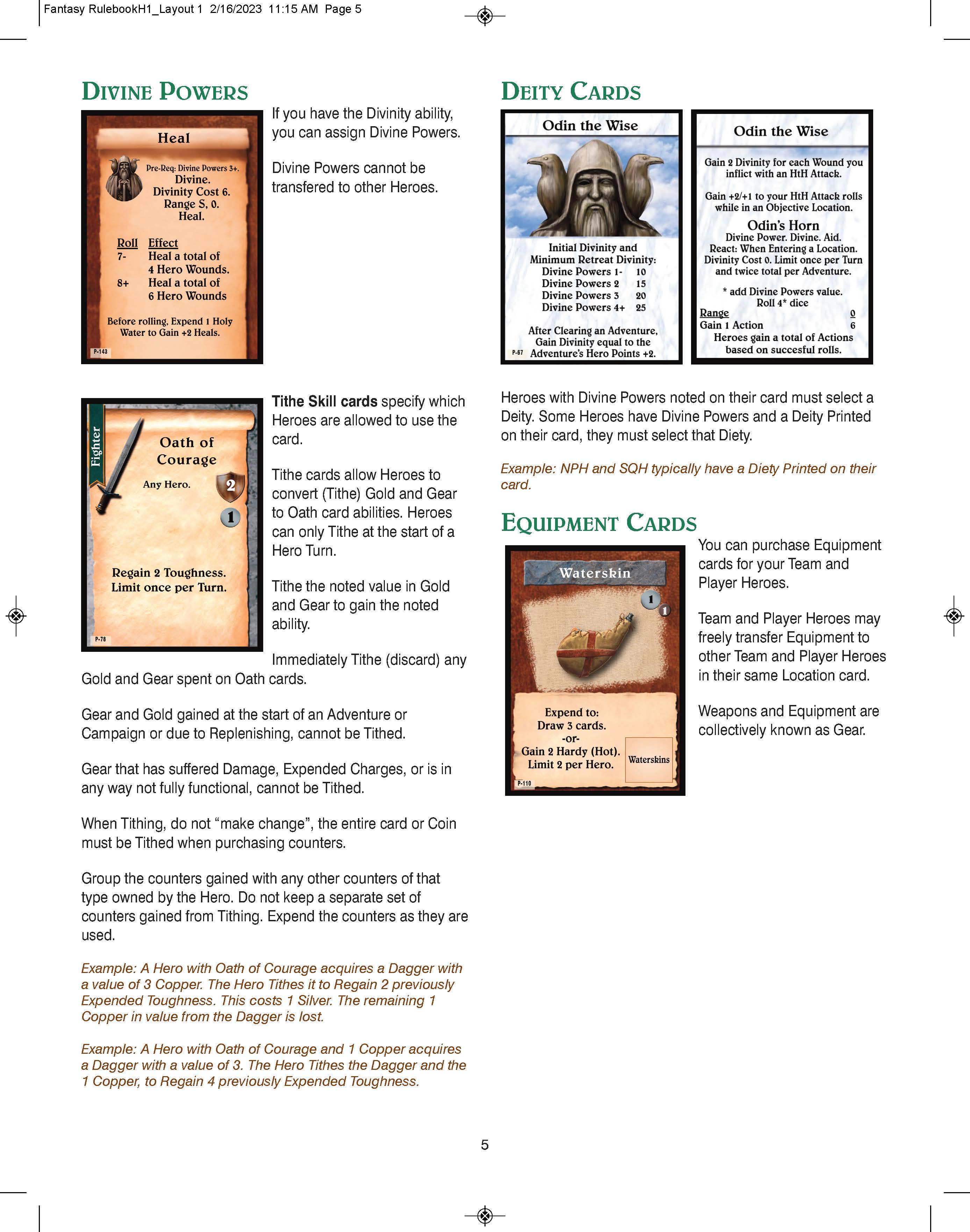 Warfighter Fantasy: Plumeria Core Game Rulebook Page 5