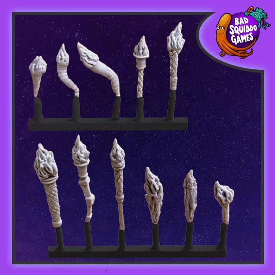 Flaming Torches (11) 28 mm Scale Models Unpainted