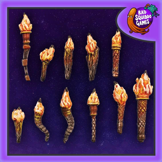 Flaming Torches (11) 28 mm Scale Models