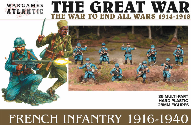 French Infantry (1916-1940), 28 mm Scale Model Plastic Figures