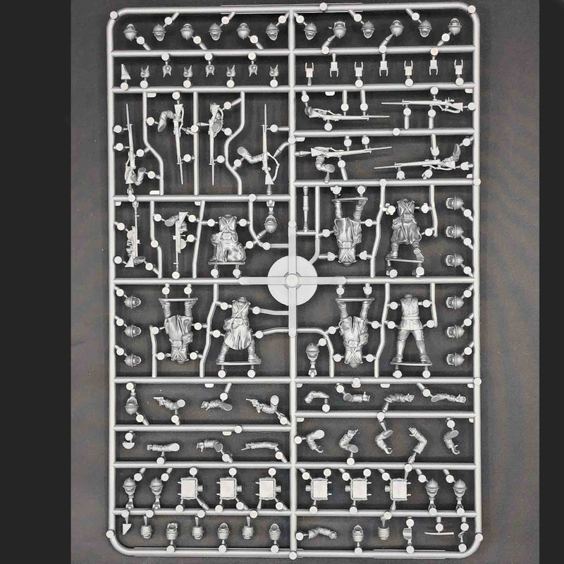 French Infantry (1916-1940), 28 mm Scale Model Plastic Figures Main Sprue Back