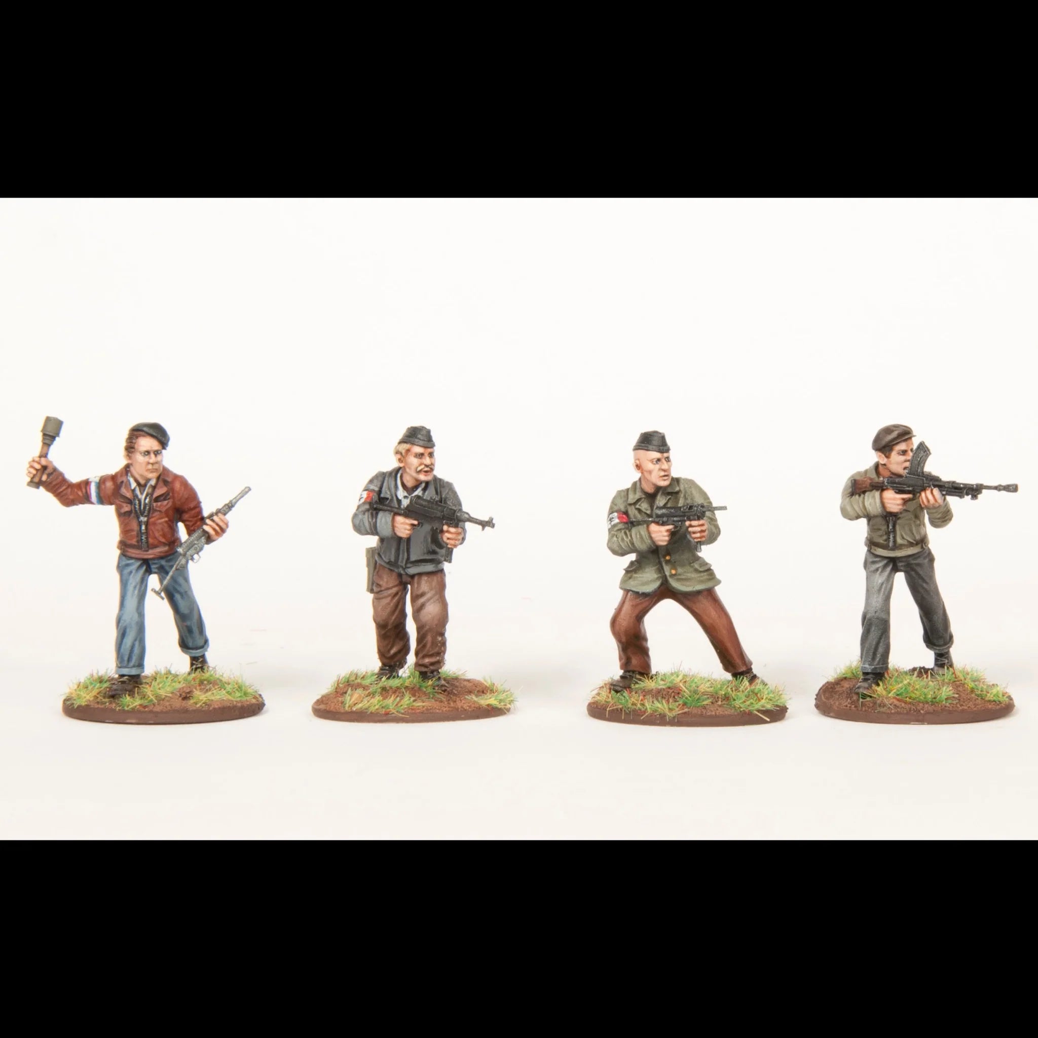 Partisans French Resistance 28 mm Scale Model Plastic Figures Close Up