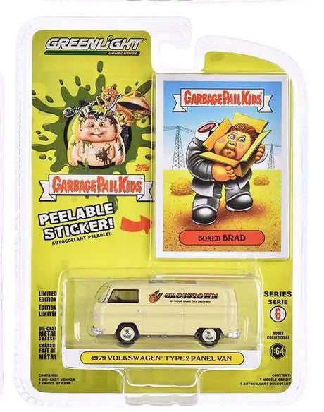 Greenlight Collectibles Garbage Pail Kids Series 6 – Boxed Brad 1979 Volkswagen Type 2 Panel Van 1/64 Scale Diecast Model Packaging