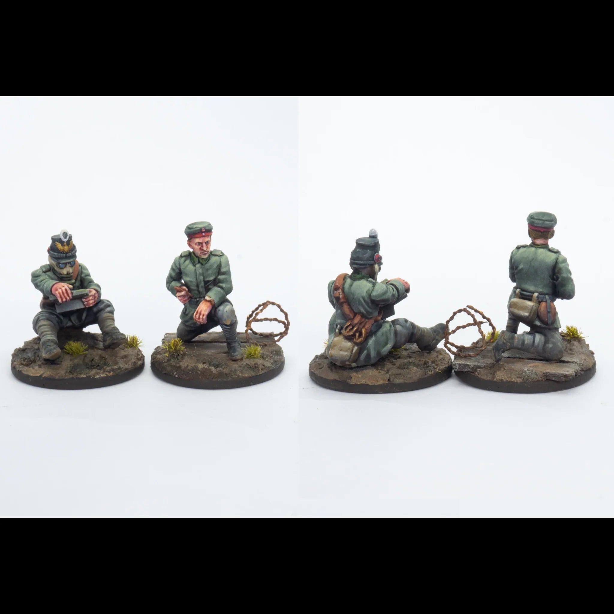 German MG-08 Crews (1914-1918), 28 mm Scale Model Plastic Figures Solo Figures Close Up