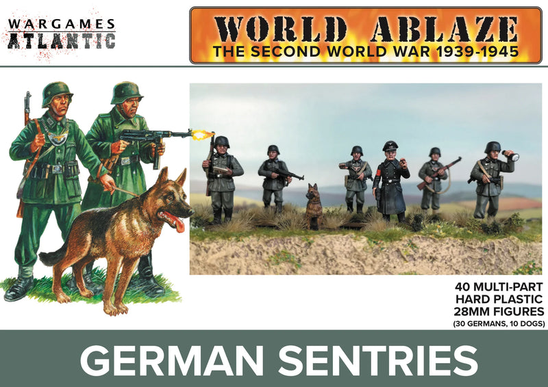 German Sentries, 28 mm Scale Model Plastic Figures