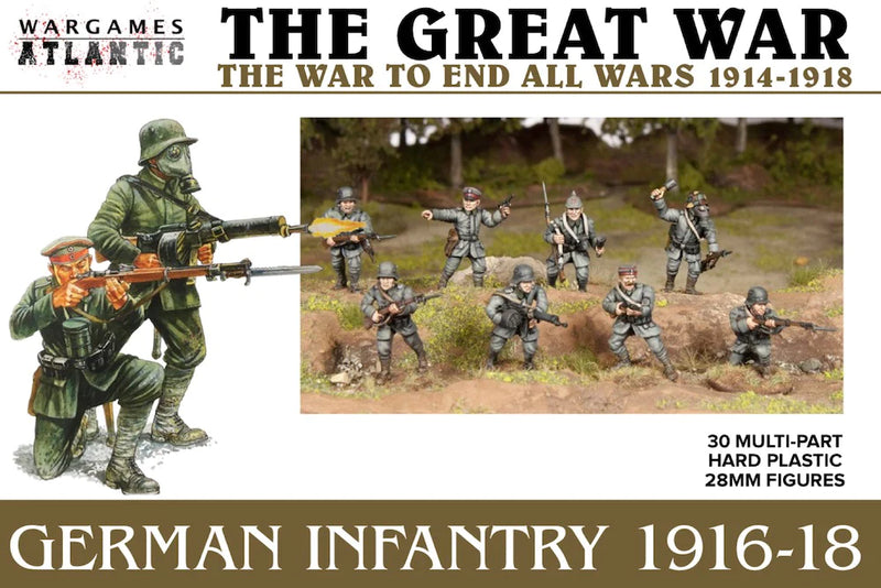 German Infantry (1916-1918), 28 mm Scale Model Plastic Figures