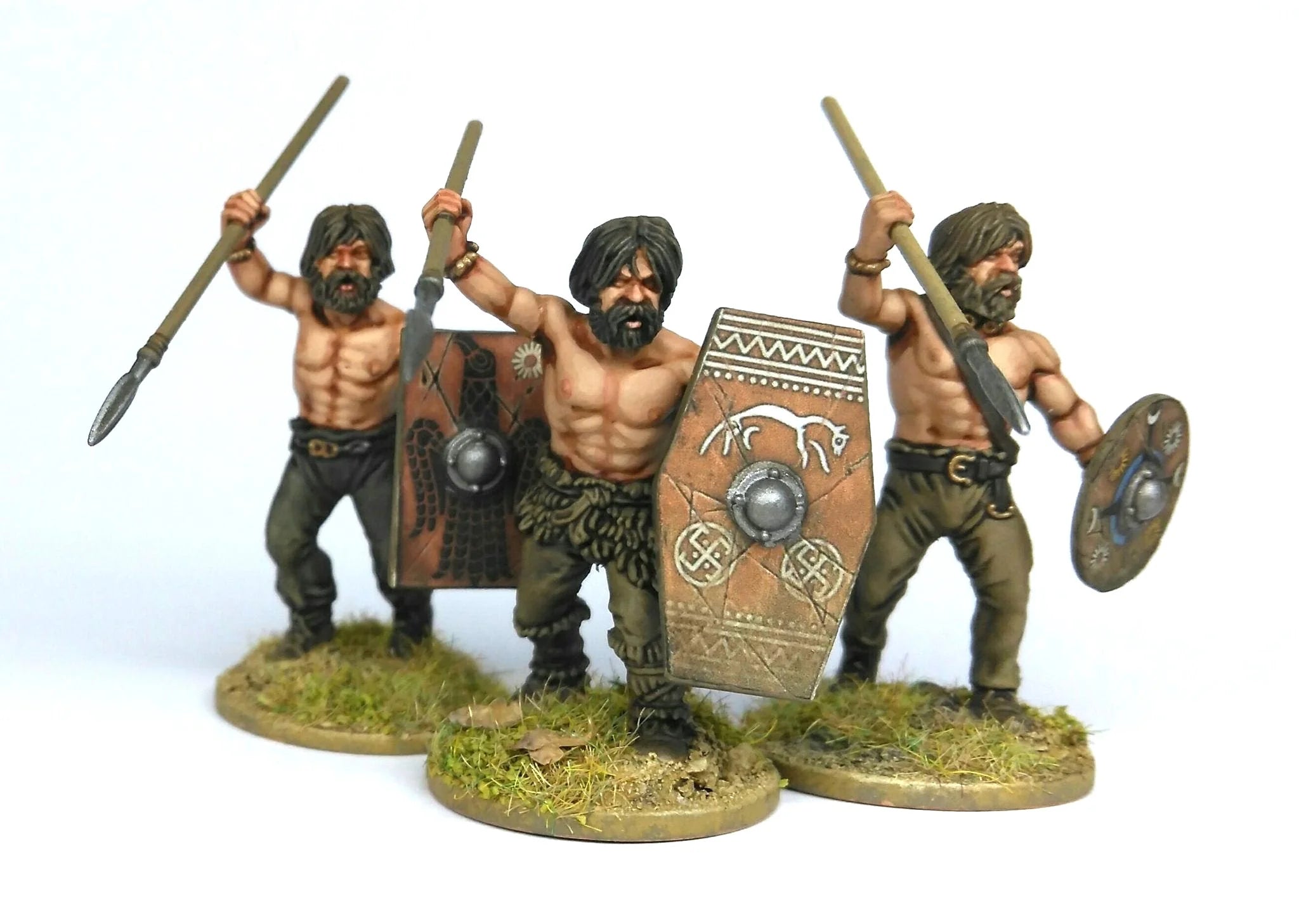Germanic Warriors 100BC -200AD, 28 mm Scale Model Plastic Figures Close Up