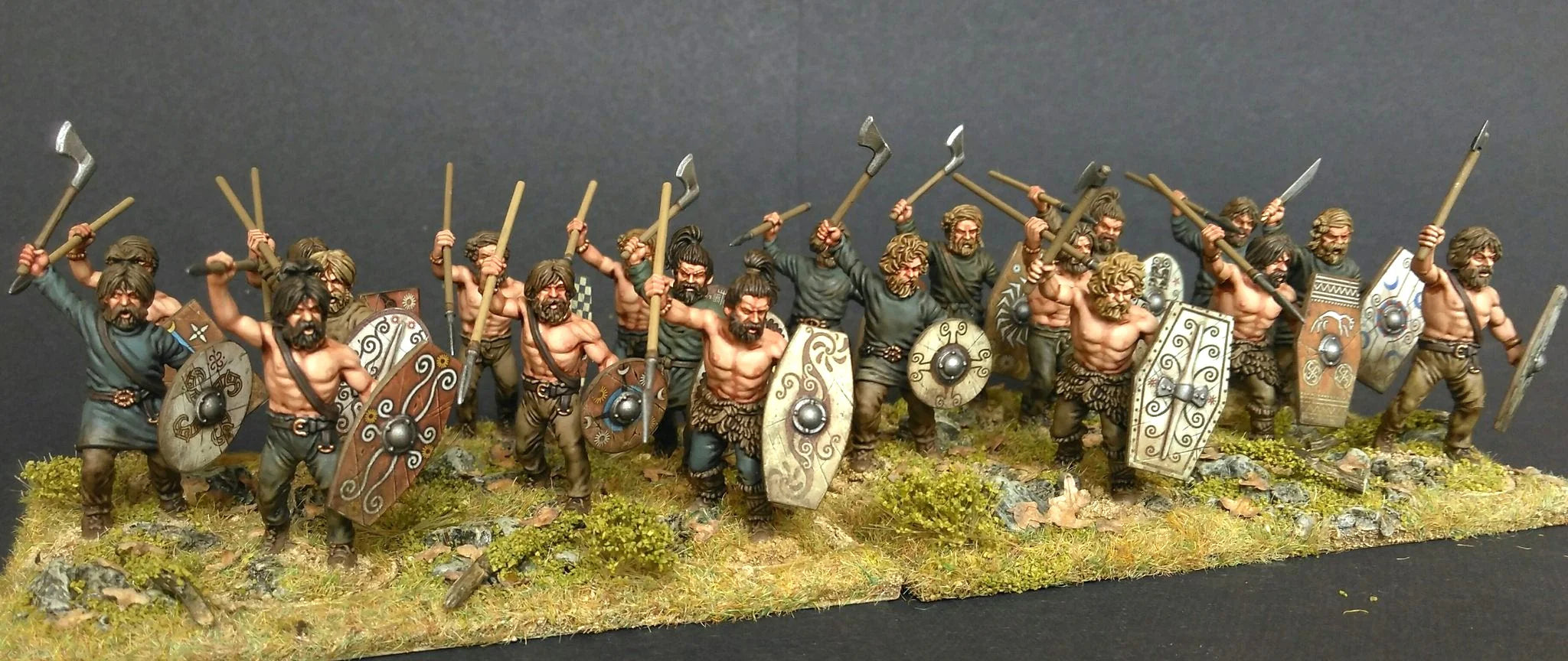 Germanic Warriors 100BC -200AD, 28 mm Scale Model Plastic Figures Painted Examples