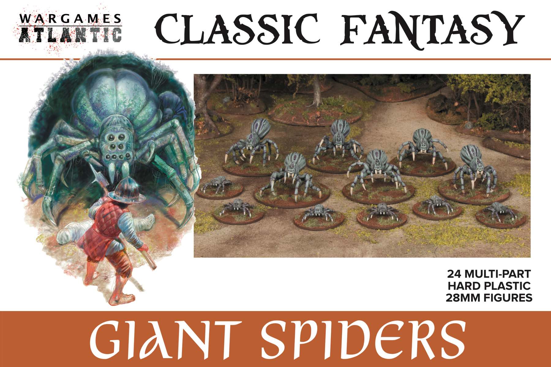 Giant Spiders, 28 mm Scale Model Plastic Figures